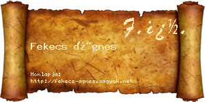 Fekecs Ágnes névjegykártya